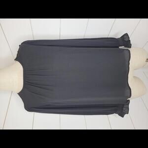 NWT J Crew black classic blouse. Gathered at chest.